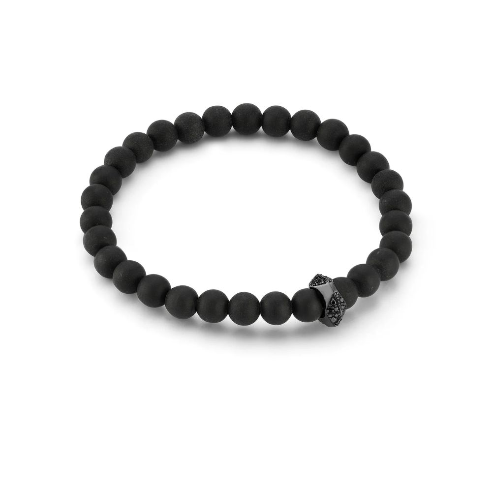 Walters Faith Matte 18k Black Gold, Black Diamond, & Onyx Sydney Origami Beaded Bracelet